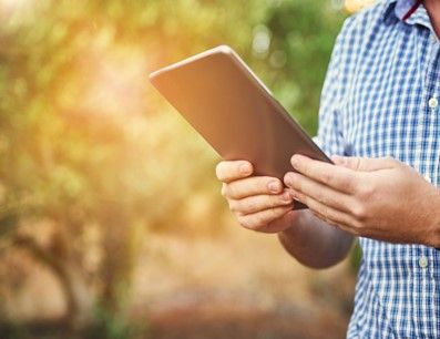 Image of a man looking at a book