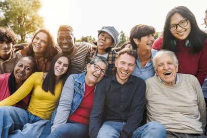 Group of multigenerational people smiling